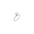 Engagement Ring - 14K White Gold Emerald Lab-Grown Diamond