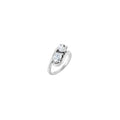 Two-Stone Bypass Ring - 14K White Gold Oval Lab-Grown Diamond