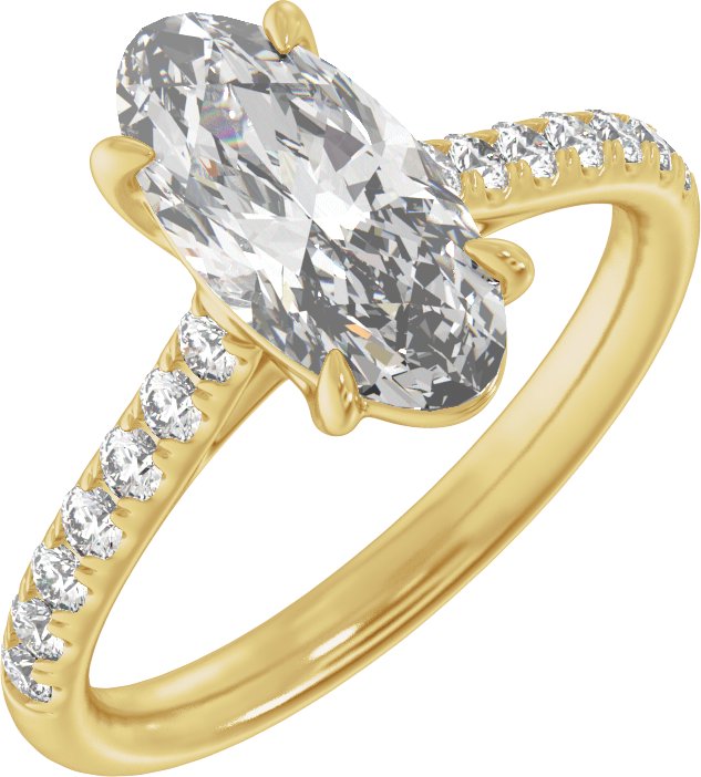 Claw-Prong Accented Engagement Ring