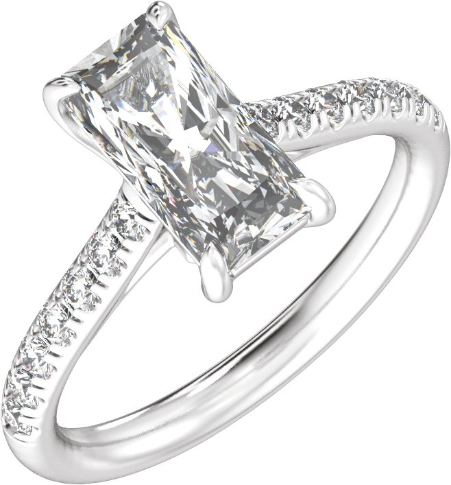 Claw-Prong Accented Engagement Ring