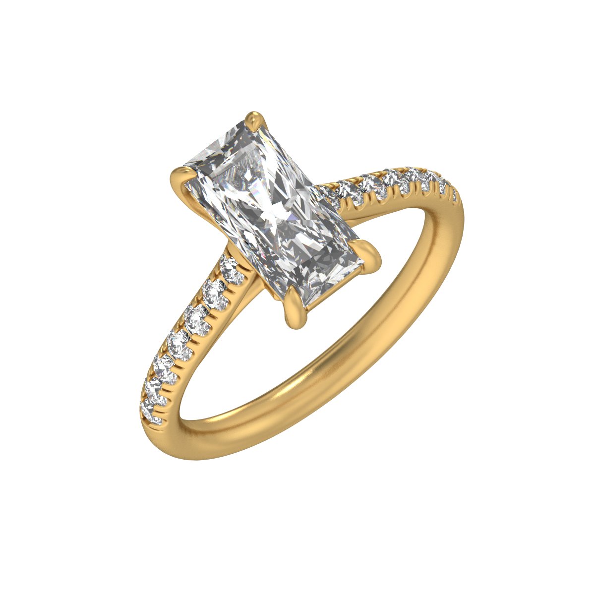 Claw-Prong Accented Engagement Ring