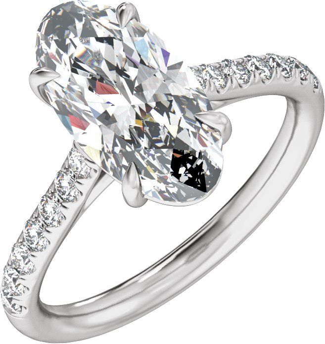 Claw-Prong Accented Engagement Ring