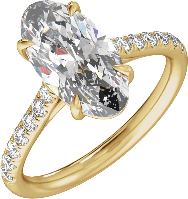 Claw-Prong Accented Engagement Ring