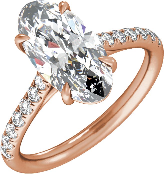 Claw-Prong Accented Engagement Ring