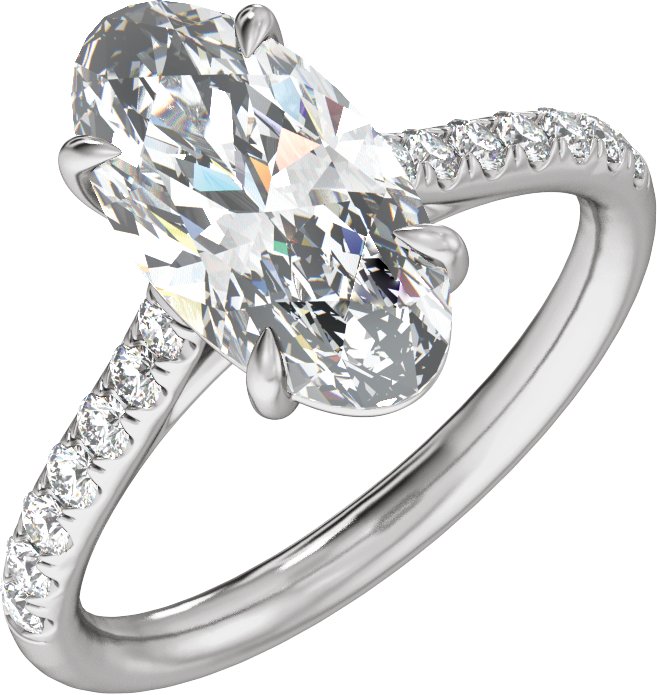 Claw-Prong Accented Engagement Ring