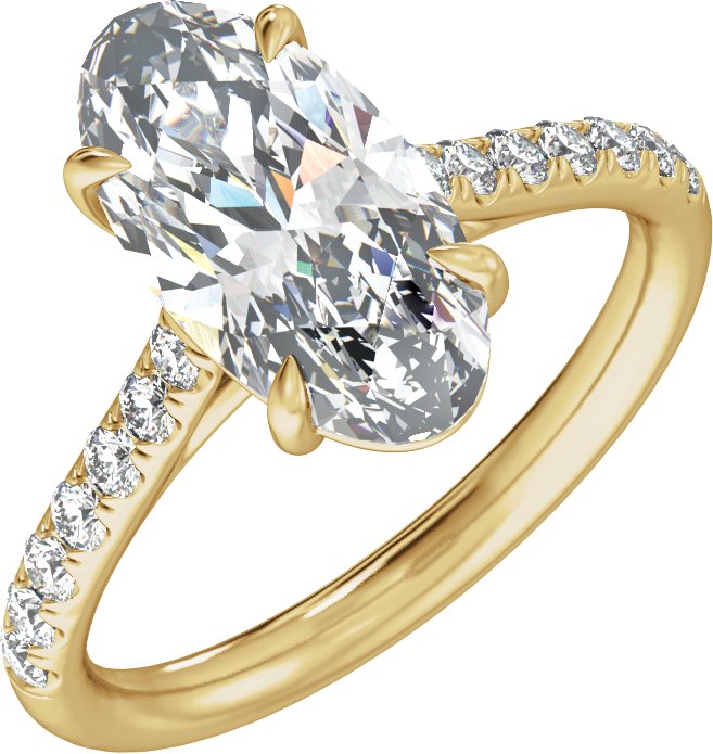 Claw-Prong Accented Engagement Ring