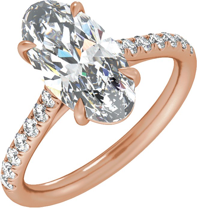 Claw-Prong Accented Engagement Ring