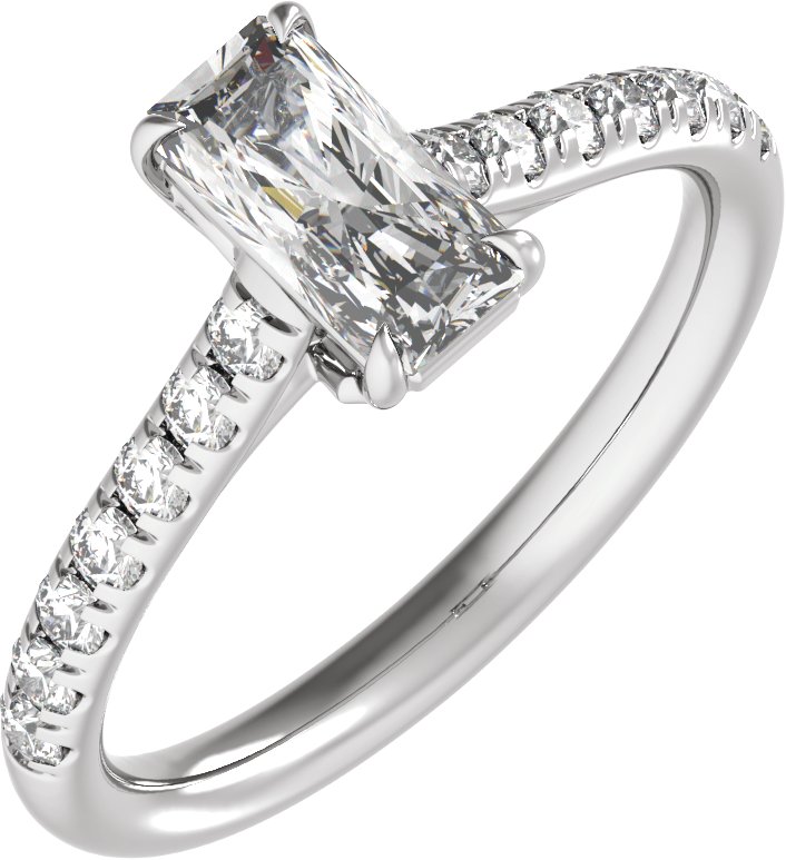 Claw-Prong Accented Engagement Ring