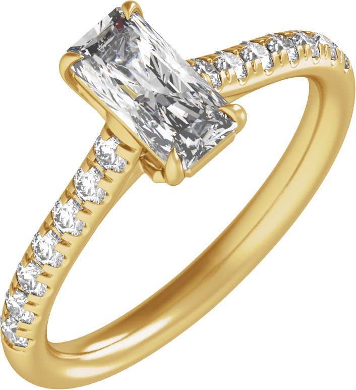 Claw-Prong Accented Engagement Ring