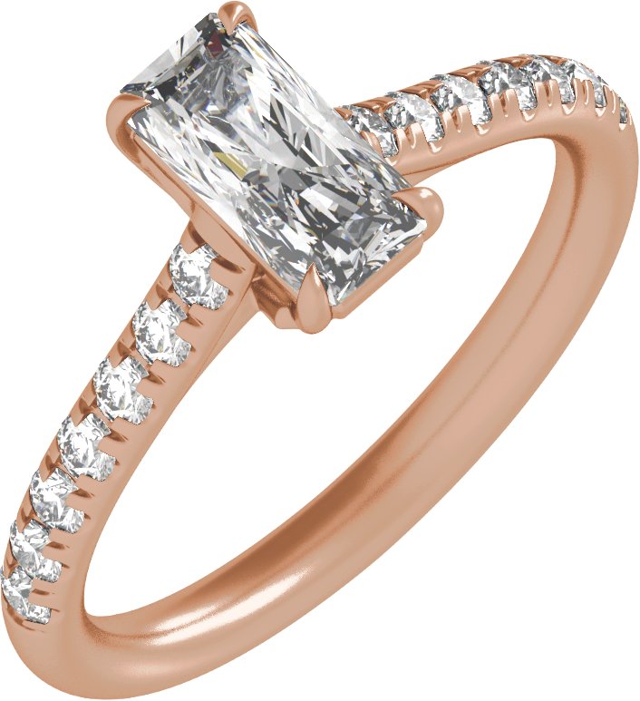 Claw-Prong Accented Engagement Ring