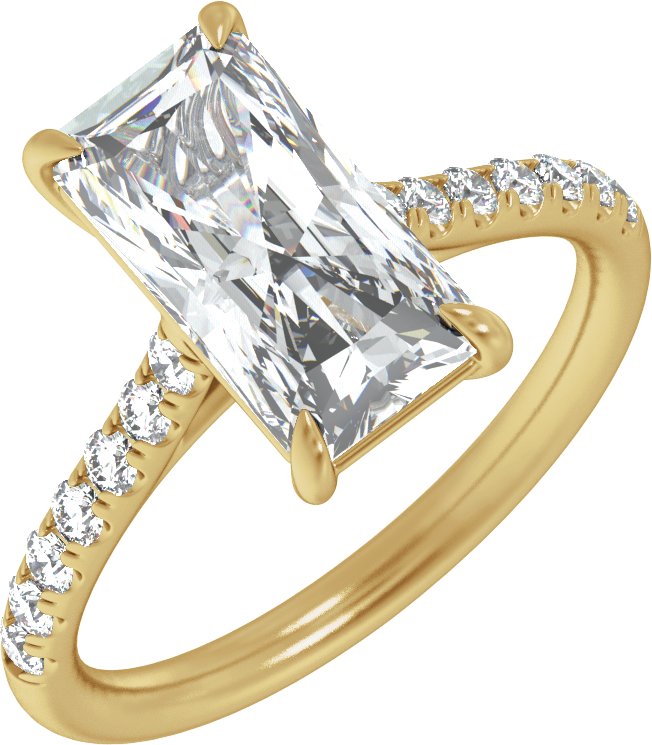 Claw-Prong Accented Engagement Ring