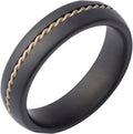 Rope Inlay Comfort-Fit Half-Round Band with Satin Finish