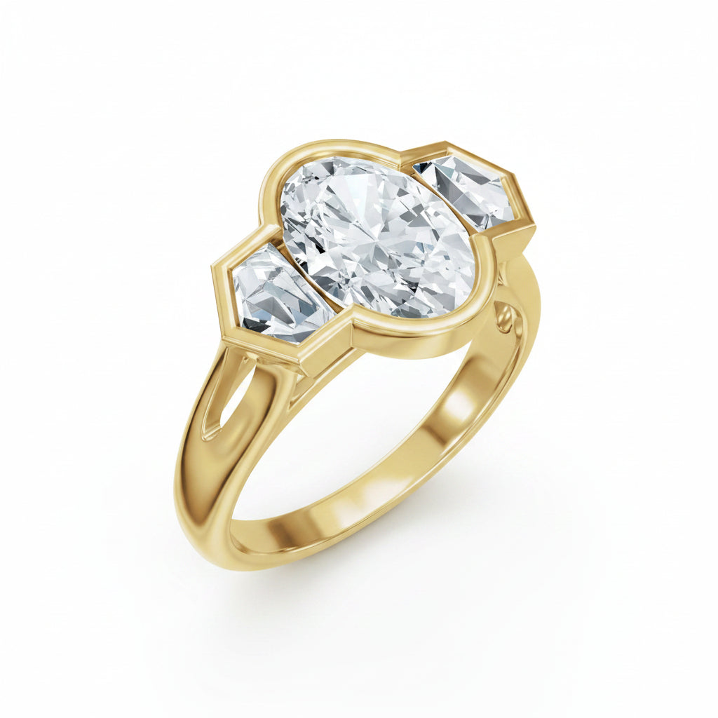 3-Stone Lab-Grown Diamond Engagement Ring