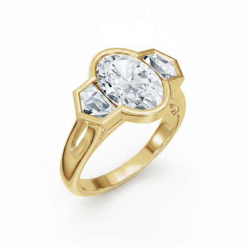 3-Stone Lab-Grown Diamond Engagement Ring