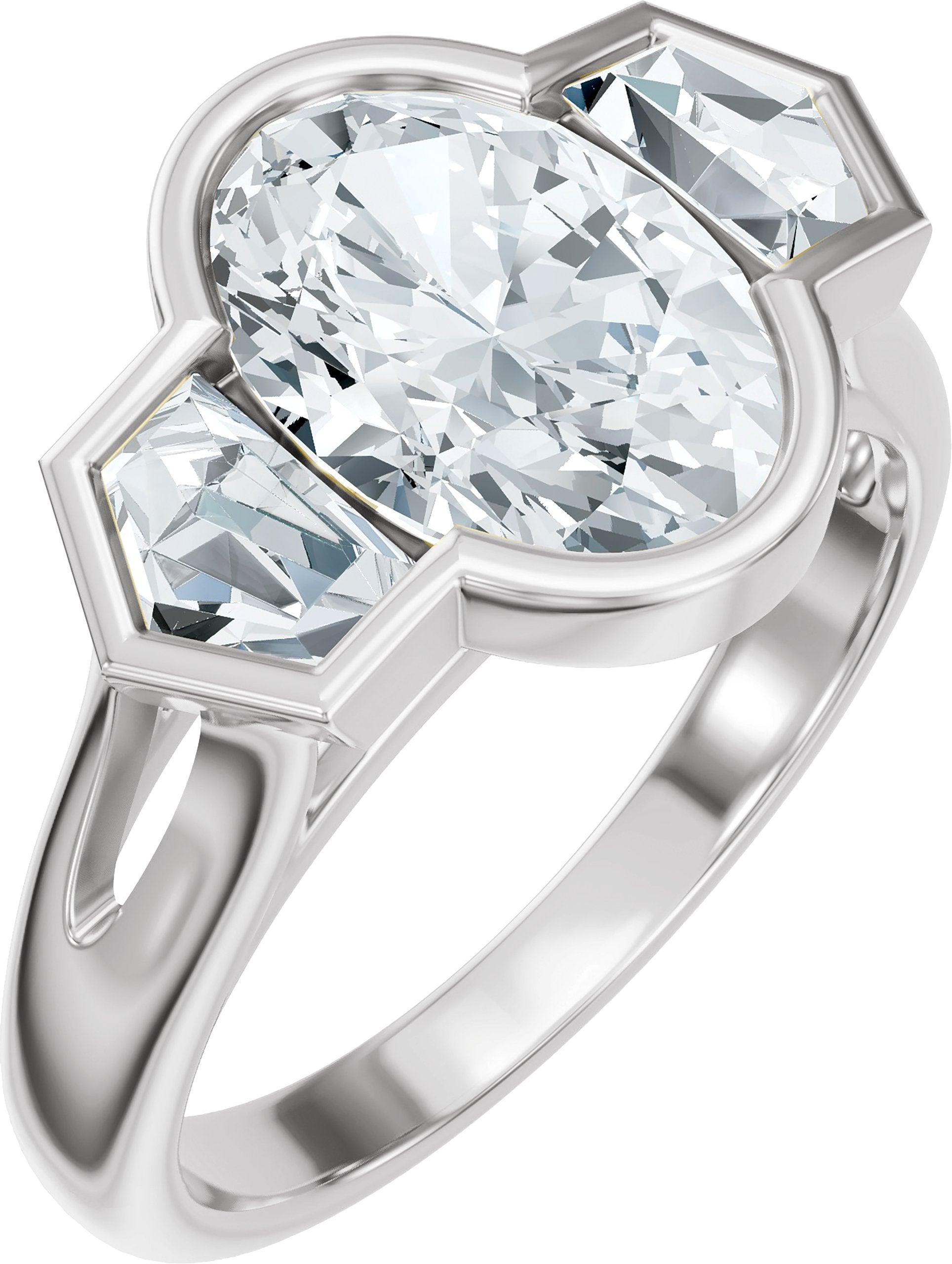 3-Stone Lab-Grown Diamond Engagement Ring