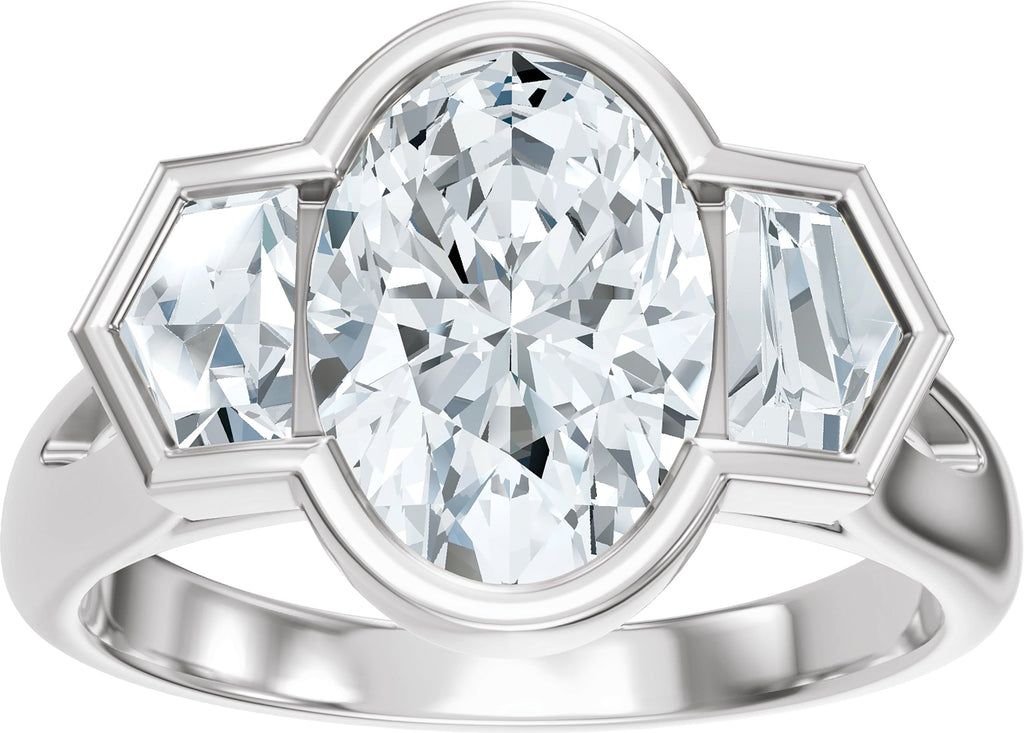 3-Stone Lab-Grown Diamond Engagement Ring