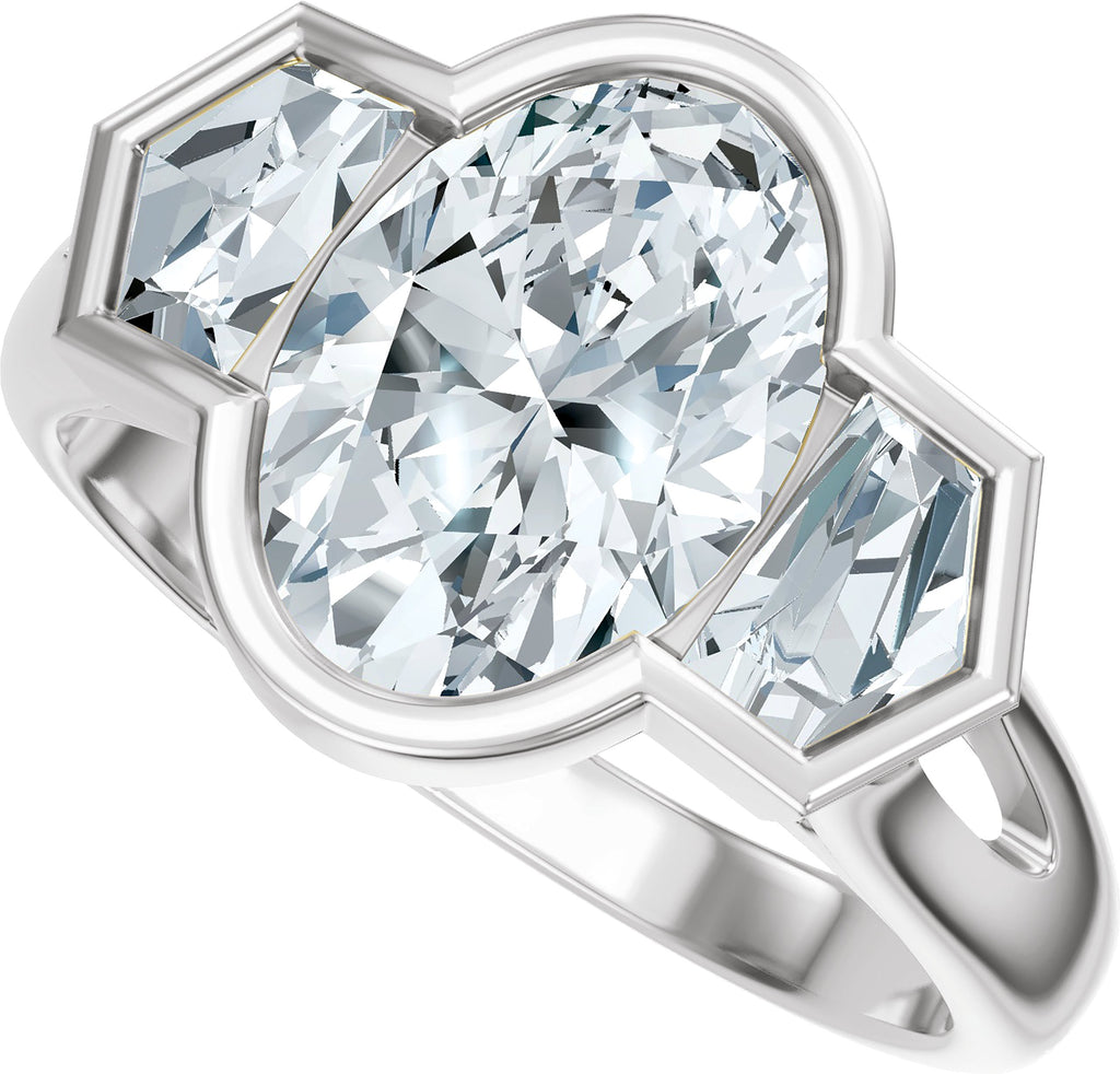 3-Stone Lab-Grown Diamond Engagement Ring