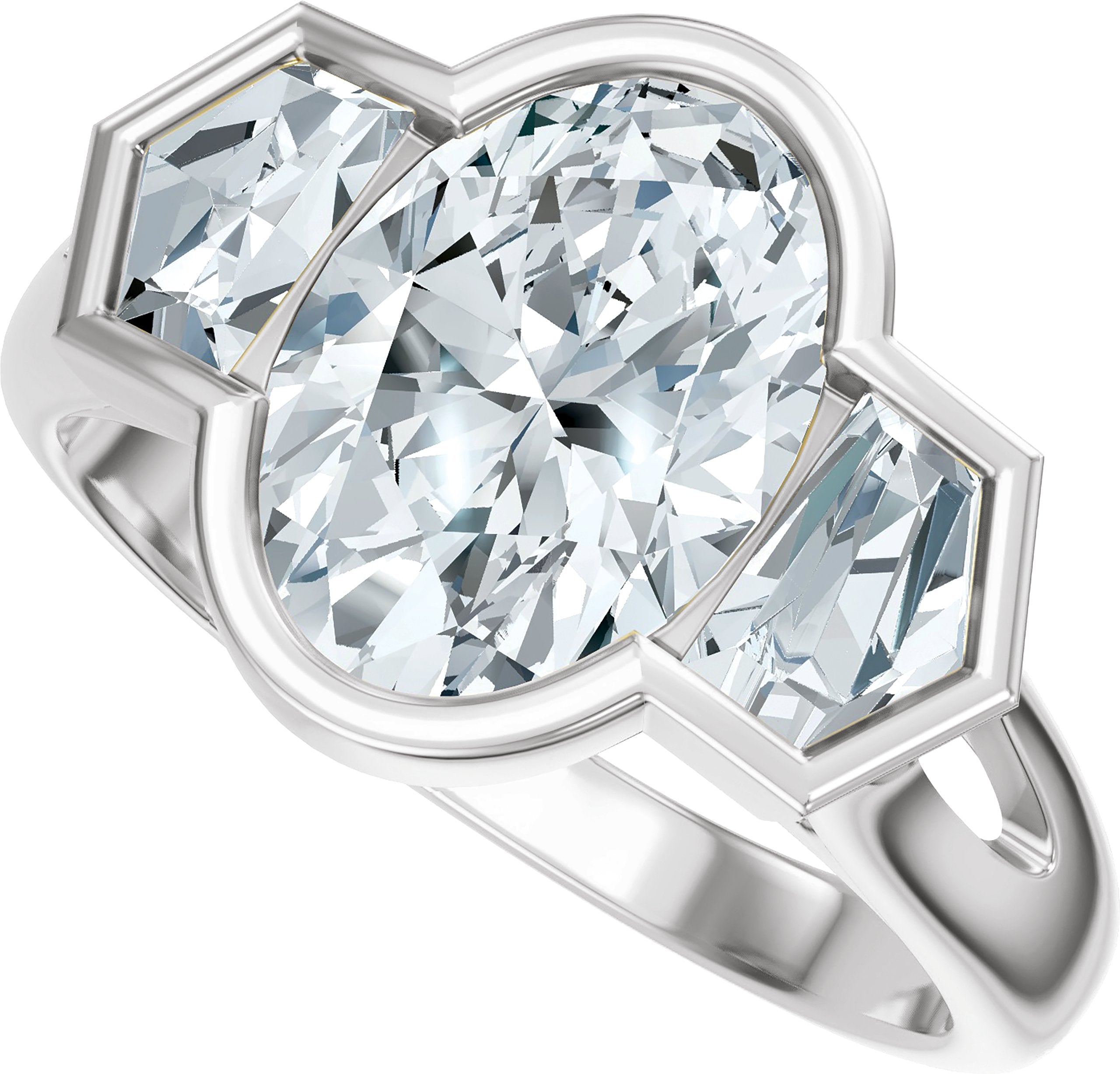 3-Stone Lab-Grown Diamond Engagement Ring