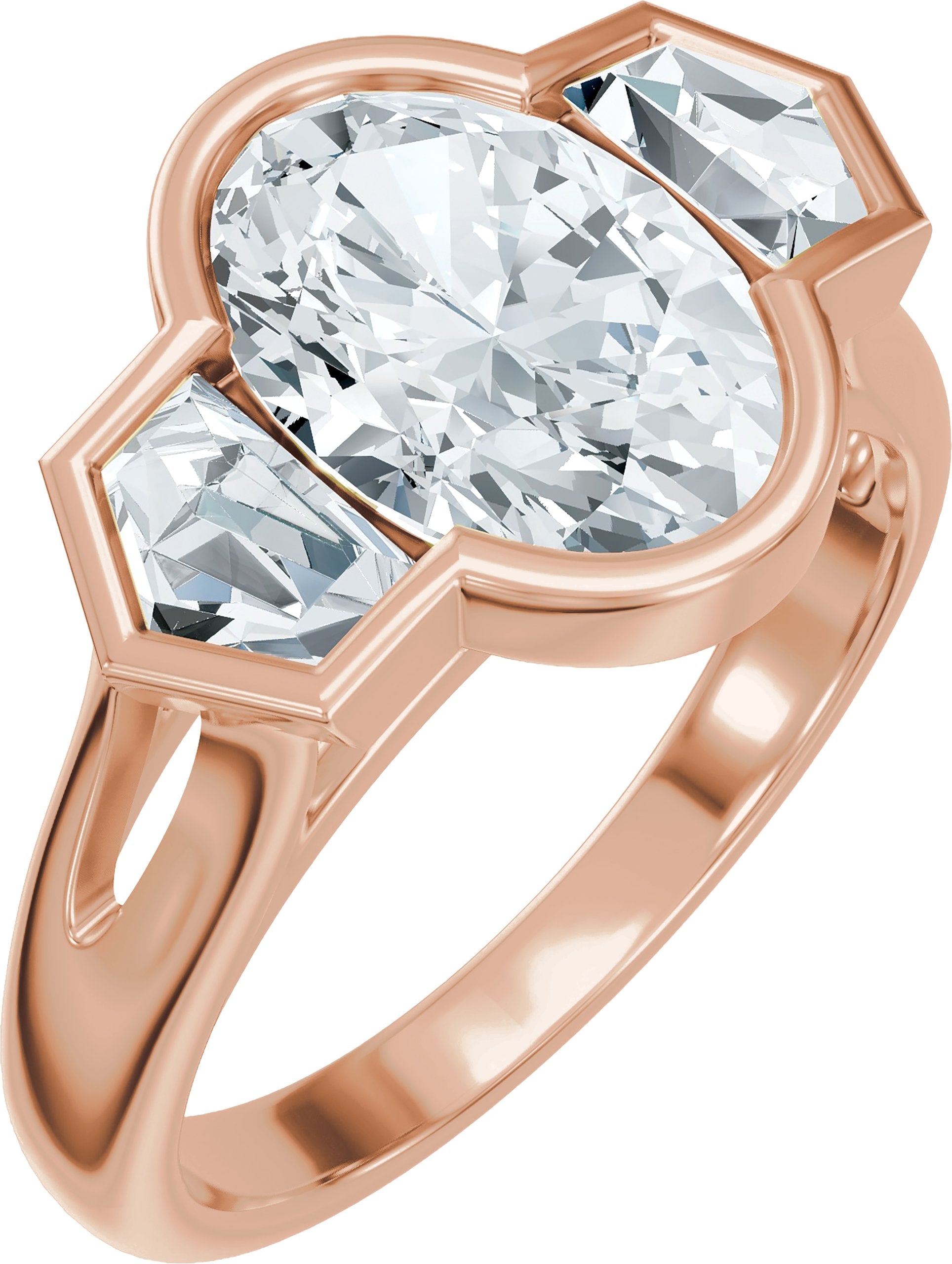 3-Stone Lab-Grown Diamond Engagement Ring