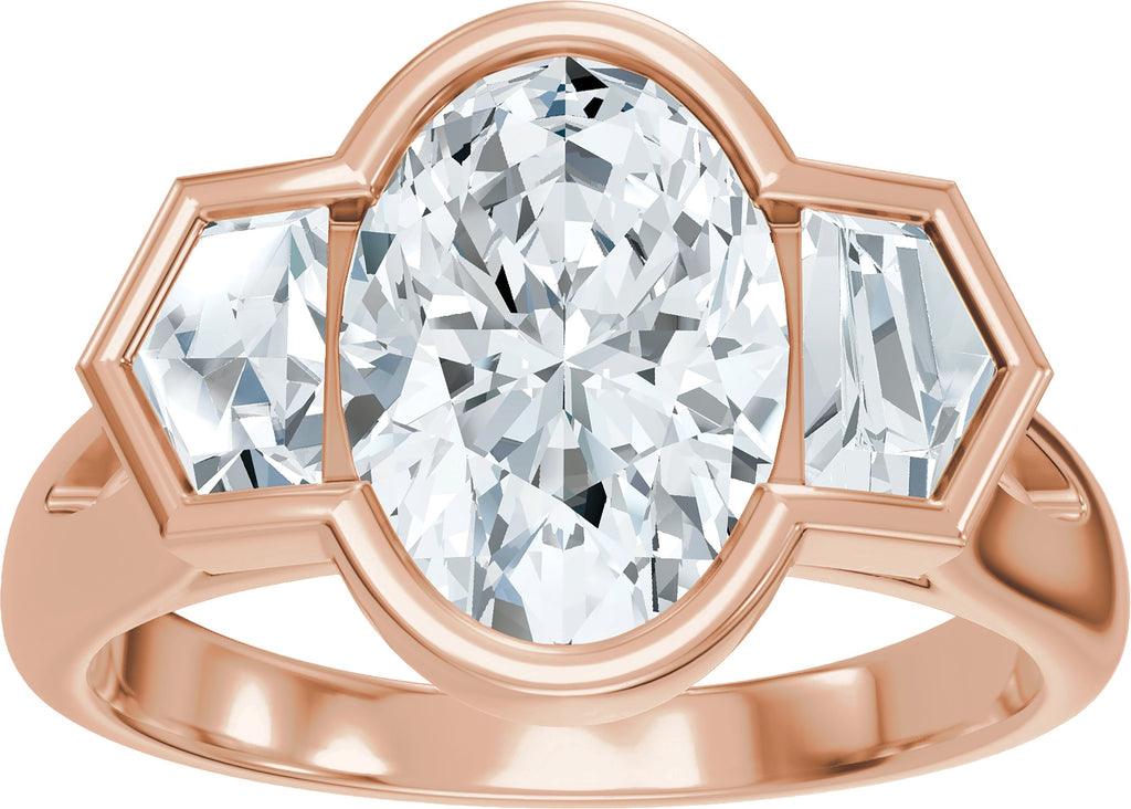 3-Stone Lab-Grown Diamond Engagement Ring