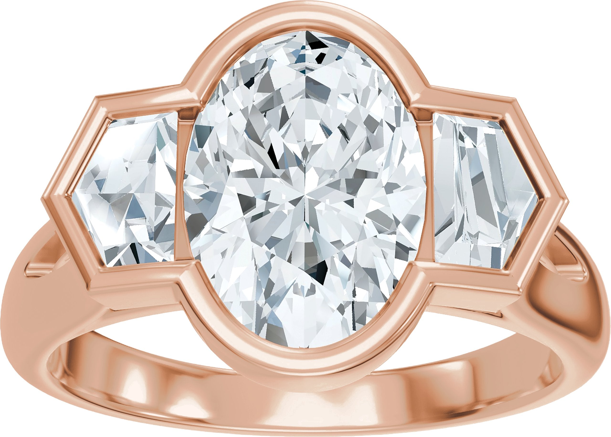 3-Stone Lab-Grown Diamond Engagement Ring