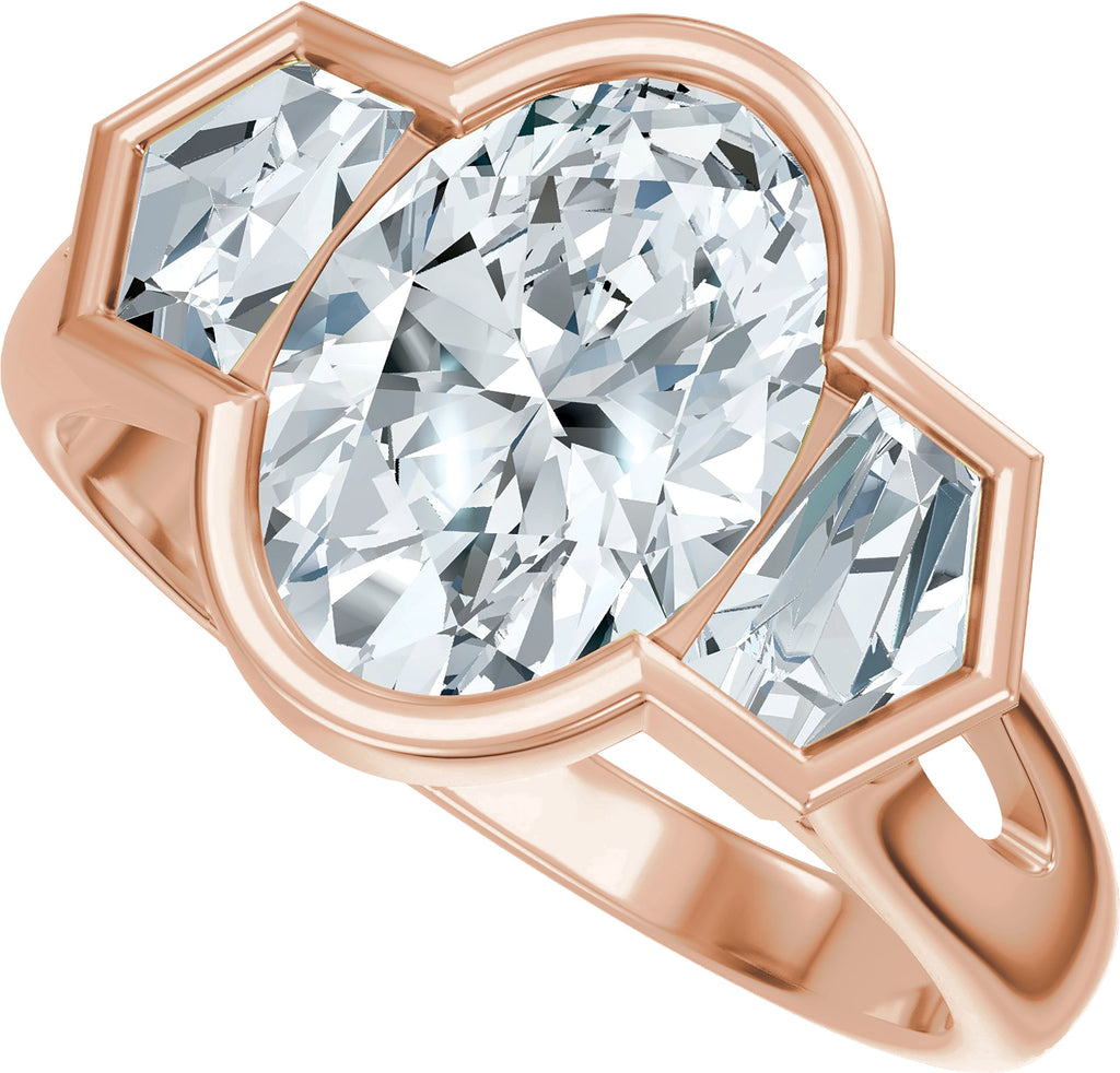 3-Stone Lab-Grown Diamond Engagement Ring