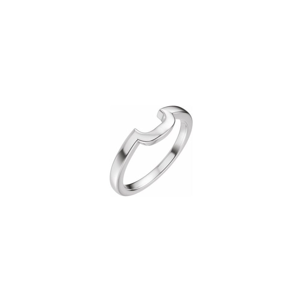 Claw-Prong Solitaire Bezel-Style Engagement Ring or Band - 14K White Gold Elongated Cushion