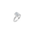 Claw-Prong Solitaire Bezel-Style Engagement Ring - 14K White Gold Elongated Cushion Lab-Grown Diamond