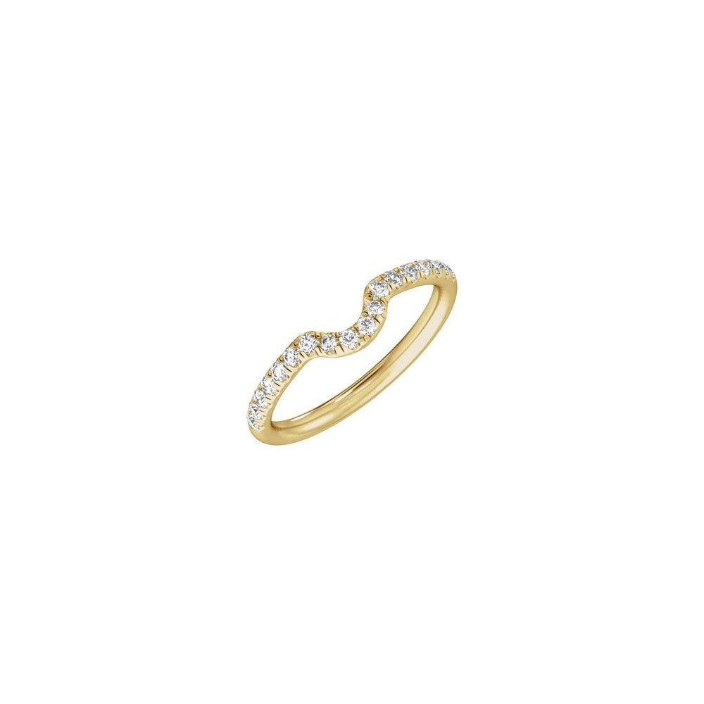 Claw-Prong Accented Engagement Ring Matching Band