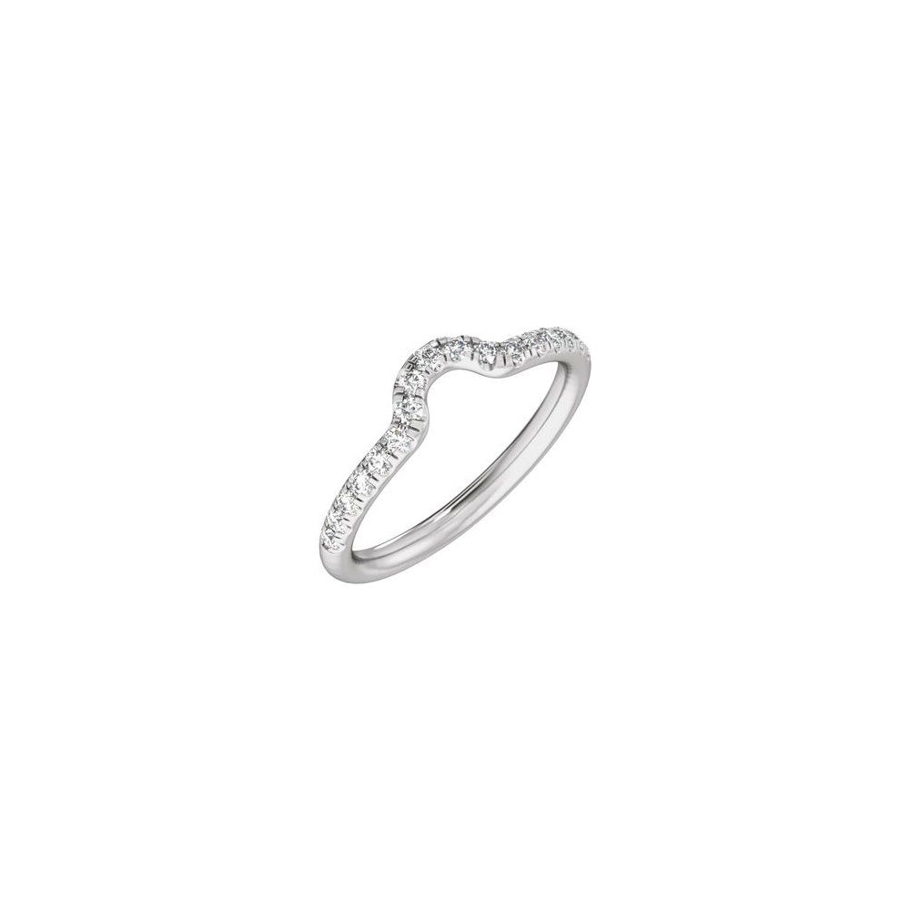 Claw-Prong Accented Engagement Ring Matching Band