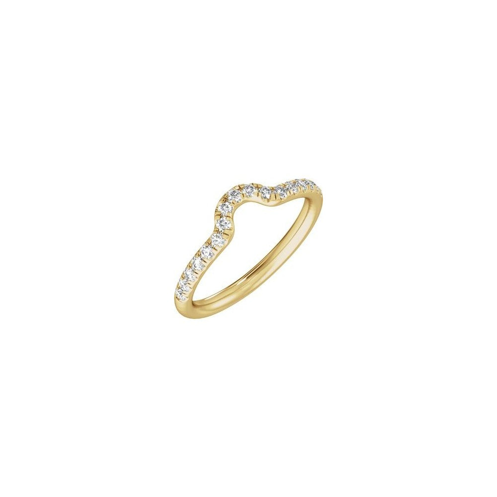 Claw-Prong Accented Engagement Ring Matching Band