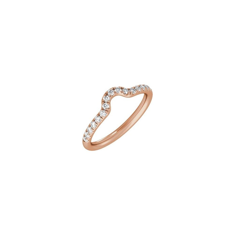 Claw-Prong Accented Engagement Ring Matching Band