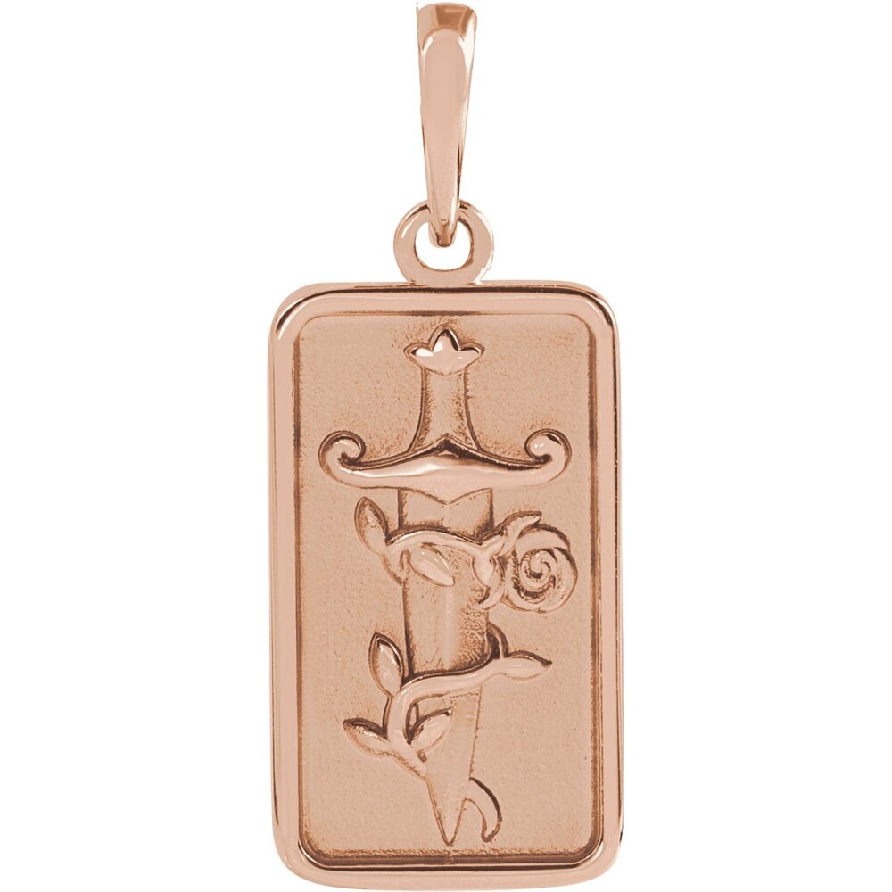 Dagger & Rose Pendant (Multiple Metal Options)