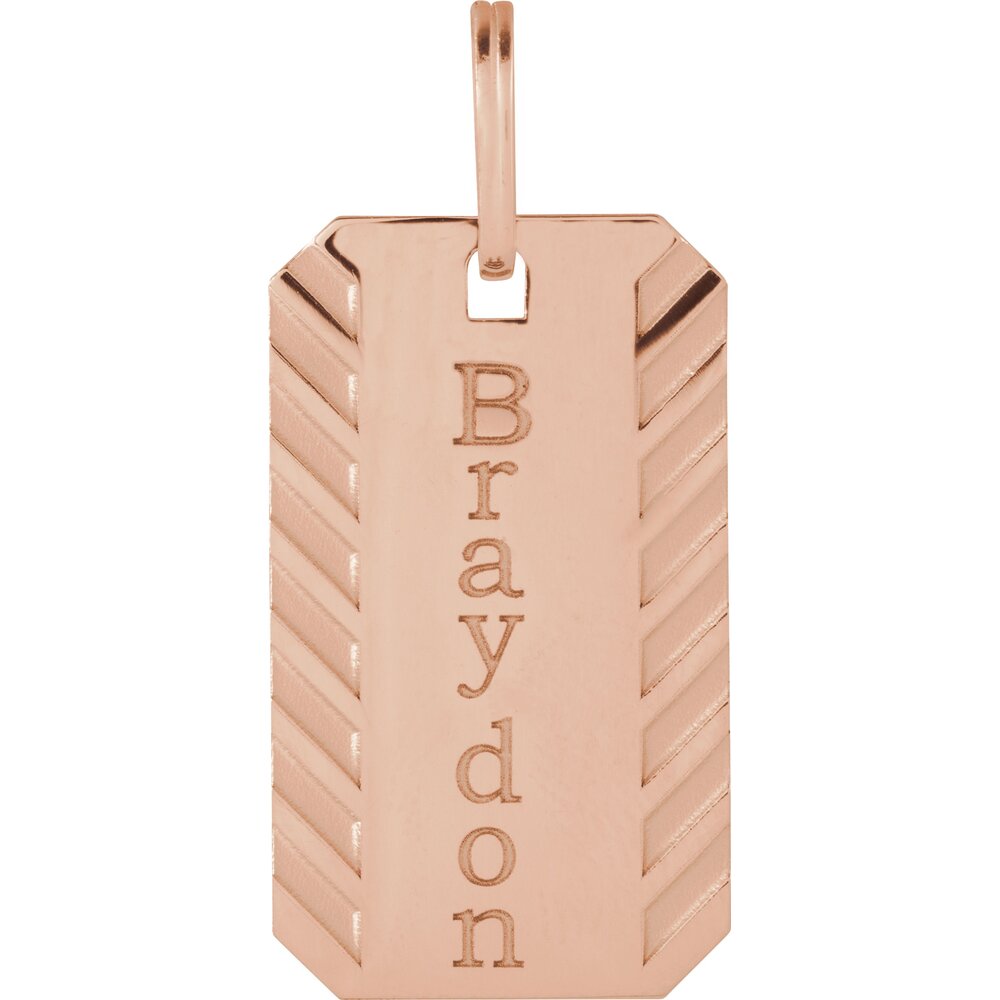 Engravable Patterned Dog Tag Pendant (Multiple Metal Options)