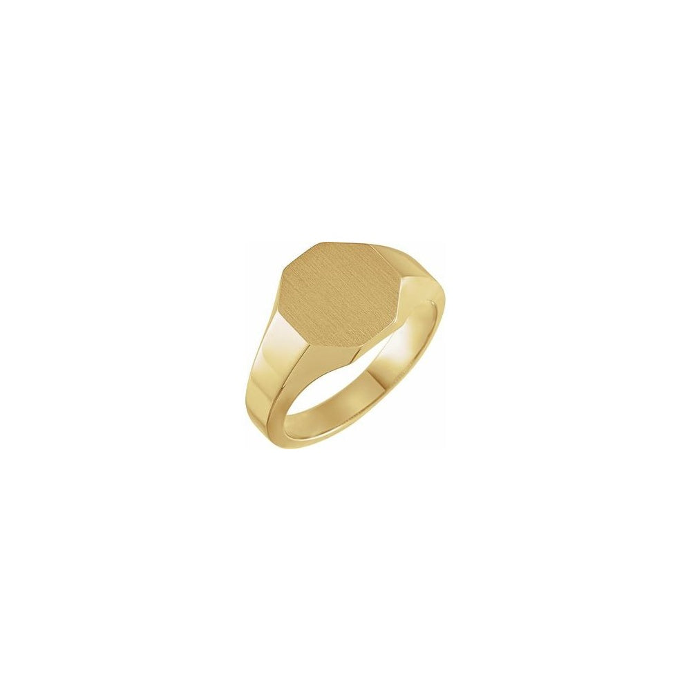 Octagon Signet Ring - 14K Yellow Gold