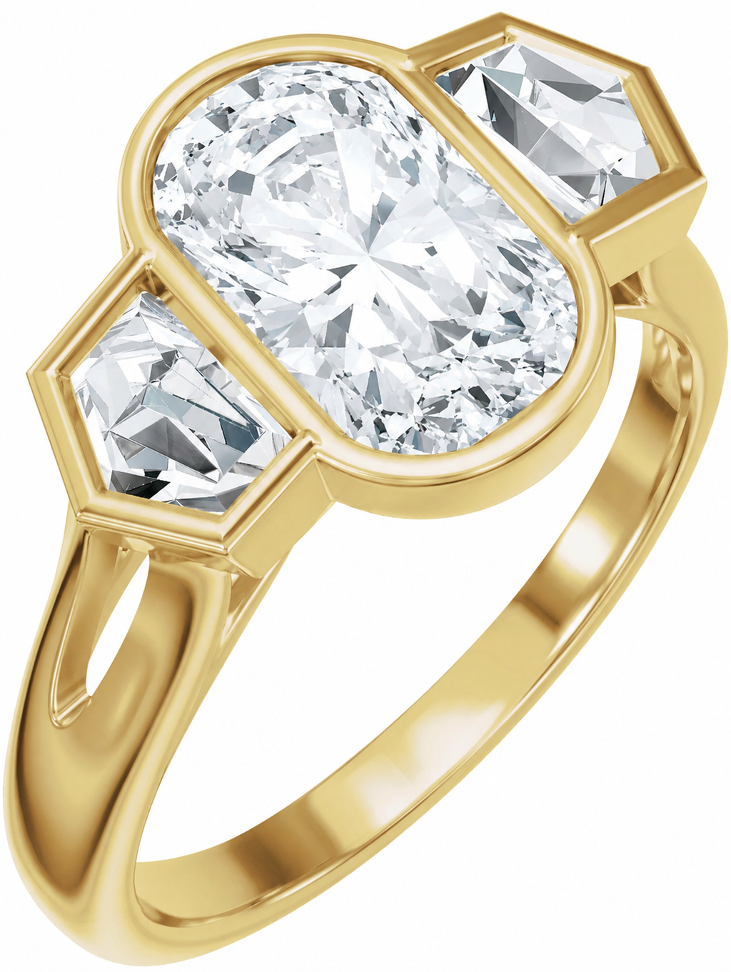 3-Stone Lab-Grown Diamond Engagement Ring