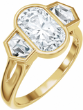 3-Stone Lab-Grown Diamond Engagement Ring