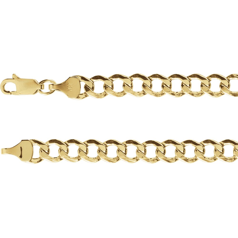 Hollow Curb Necklace (14K Yellow Gold)
