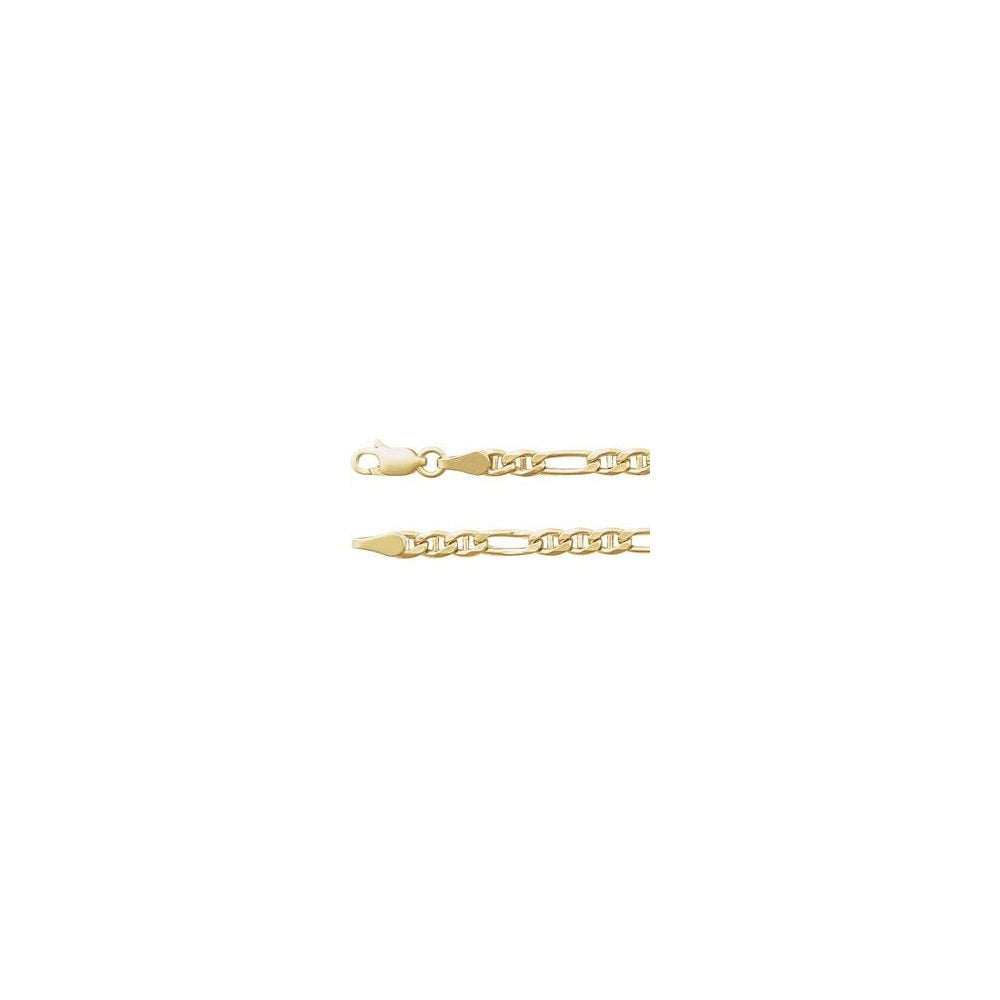 14K Yellow Gold 3.95 mm Hollow Anchor Chain