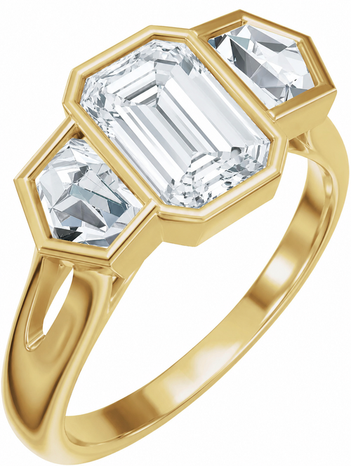 3-Stone Lab-Grown Diamond Engagement Ring