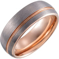 Grooved Half Round Comfort-Fit Band with Satin Finish (Tungsten)